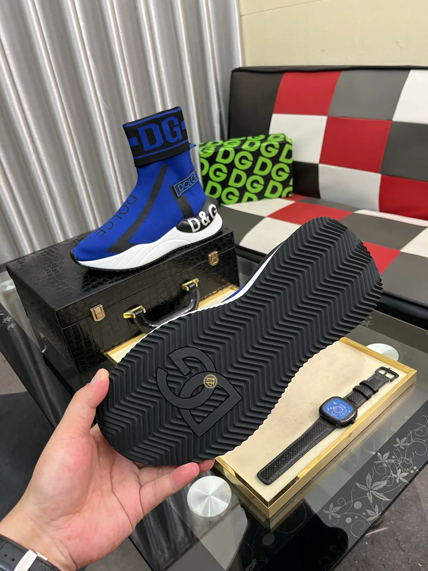 Men's men's shoes💰440⌚️⌚️【DG～】men's casual shoes 2022z cabinet simultaneous sale 🔶🔷🔜The upper is made of cowhide spliced fabric ➕Mesh lining, which is comfortable and breathable. The sole is: the original comfortable and wear-resistant outsole, ⚠️The real thing📱Photographed🎬The real thing is better📢📢📢Size: 35-46